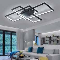 LivingAndHome Rectangular LED Semi Ceiling Flush Light