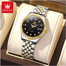 N5526 black OLEVS Luxury Rolex Style Elegant Diamond Black