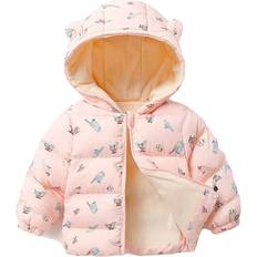 Babies Jackets Xcsgsra Pink, 1-2 Years Baby Boys girls Kids Winter Cotton Coat Hooded Multicoloured One