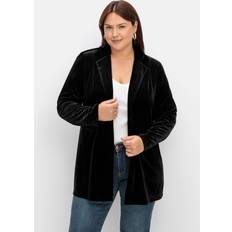 Samt Jacketts Sheego Blazer Schwarz Regular Fit für Damen