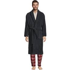 Lands' End Men Sleepwear Lands' End Men's Calf Length Turkish Terry Robe Charcoal