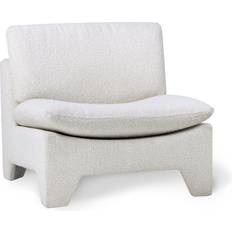 Fauteuil Rembourré Retro Blanc Tissu Bouclé
