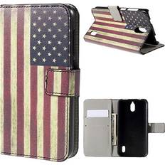 Huawei Plånboksfodral Huawei Moberg Läderfodral Med Korthållare Y625 Vintage USA Flagga