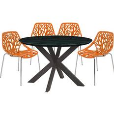 Orange Dining Sets Leisuremod Ravenna Dining Set 5