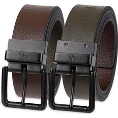 Calvin Klein Men Belts Calvin Klein Men's Reversible Belt, Brown/Olive Jean, 34-36