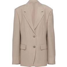 Prada Tøj Prada Elegant Uld Blazer Jakke - Beige
