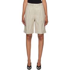 REMAIN Birger Christensen Beige Belted Shorts 16-1109 Greige Comb FR