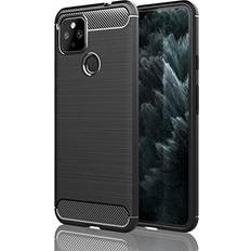 Google Pixel 4a Mobile Phone Cases TechGear Google Pixel 4a 5G Carbon Fibre Case [Stealth Case] Flexible, Shockproof, Ultra Slim, Soft TPU Protective Shell Cover with Carbon Fibre Detailing