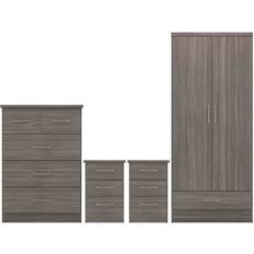 Furniture SECONIQUE Nevada Black Wood Grain Wardrobe 78x182.5cm 4pcs