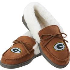 Green - Women Moccasins Foco Green Bay Packers Womens Tan Moccasin Slipper