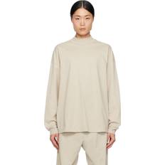 Fear of God T-shirts Fear of God Taupe Mock Neck Long Sleeve T-Shirt Cement