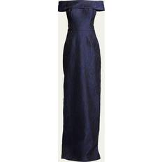 Unisex Dresses Off-Shoulder Jacquard Column Gown