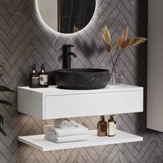 Lugo 800mm White Hung Countertop Vanity Unit