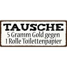 Beige Wall Decor Vianmo Blechschild 27 x 10 cm Tausche 5 Tramm Gold Wall Decor