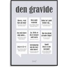 Grijs Posters Dialægt Den Gravida A5 Grey Poster 15x21cm