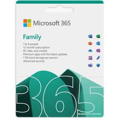 Microsoft 365 Family, Office Software for up to 6 people, PC/Mac, Tablets and Smartphones, 1 Year Subscription for 6 Users