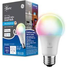 Light Bulbs GE 800 Lumen A19 Shape Medium Base Cync Reveal Full Color LED Smart Light Bulb 9.5W