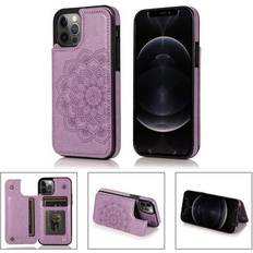 Wallet Cases HD Accessory Stow Wallet Leather Hybrid Case for iPhone 14 Pro Max Mandala Purple