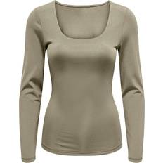 Only Lea Square Neck Rib Top - Spray Green