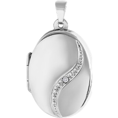 Silber - Unisex Charms & Anhänger FAVS Medaillon Pendant - Silver/Transparent