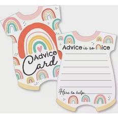 Big Dot of Happiness Hello Rainbow Baby Shower Party Activities Advice Cards Game 20 Ct, Over