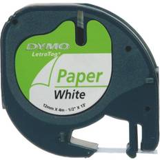 Articoli per ufficio Dymo LetraTag Paper Black Text on White 12mmx4m