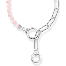 Smycken Thomas Sabo Collier med länkkedja och rosa pärlor silver