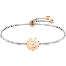 Stainless Steel - Woman Bracelets Nomination Milleluci Letter S Bracelet - Silver/Rose Gold/Transparent