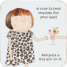Rosie Made A Thing Funny True Friend Gin Cork Backed Coaster