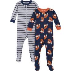 1-3M Pajamases Gerber Baby Boys' 2-Pack Footed Pajamas, Fox Grey, Months