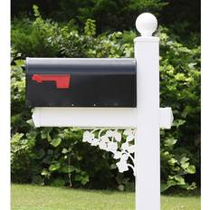 Plastic Letterboxes The Roosevelt Mailbox System with White Vinyl Post Combo