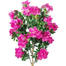 Silver Artificial Plants Leaf Realistic Azalea Pink flower Potted Silver Artificial Plant