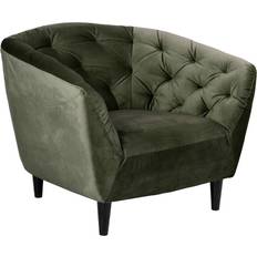 Møbler Home4you Ria Forest Green Velour Sort Lænestol