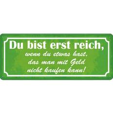 Beige Wall Decor Vianmo Blechschild 27 x 10 cm Du Bist Reich Wall Decor