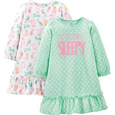 Bow Nightgowns Children's Clothing Carter's Toddler's Fleece Nightgowns 2-pack - Mint Green Dots/White Cat