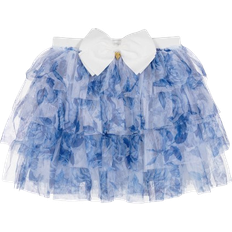 Angel's Face Girl's Snowdrop Tulle Skirt With Flower Print - Blue