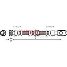 Freinages par Frottement Metzger 4116204 Flexible De Frein 3/5 Portes