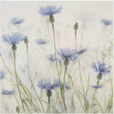 Vidrio Decoraciones de Pared Klebefieber Cornflowers And Grasses In The Field White Decoración de Pared 30x30cm