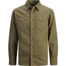 Hombre - Verde Camisas Jack & Jones Slim Fit Denim Shirt - Green/Forest Night