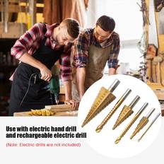 Elverktygstillbehör Tomtop Jms 6-teiliges Stufenbohrer- und Sägebohrer-Set, HSS-Bohrer für Aluminiumblech, Eisen, Metall, Edelstahl