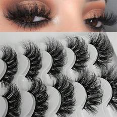 Shein 5 Pairs Fluffy False Eyelashes 8D Eye Lashes Natural Long Fake Eyelashes Dramatic Full Messy Volume Fake Lashes