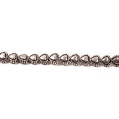 Silver DIY Hobbycraft Antique Silver Effect Heart Bead String 23 Pieces