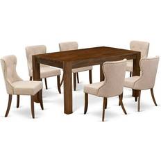 Beige Dining Sets East West Furniture Kitchen Dining Set