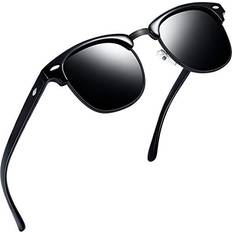 Joopin Semi-Rimless Polarised Sunglasses - Black Frame