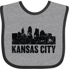 Red Food Bibs Inktastic Kansas City Skyline Grunge in Black Baby Bib