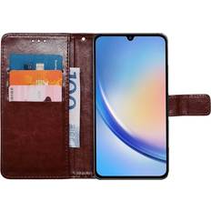 CaseOnline Wallet cover 3-kort Samsung Galaxy A24 4G Brun