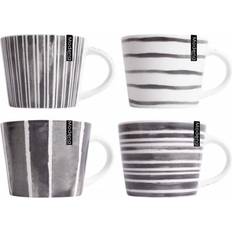 YöL Set Of 4 Stripe Tea Cup Mug