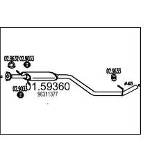Avgassystem MTS mittenljuddämpare 01.59360