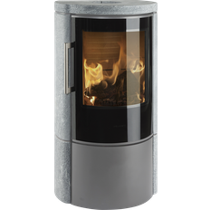 Hwam 3640m Grey with Soapstone Surround/Glass Door