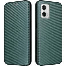 Skalo Motorola Moto G73 5G Carbon Fiber Pungetui Grøn